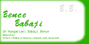 bence babaji business card